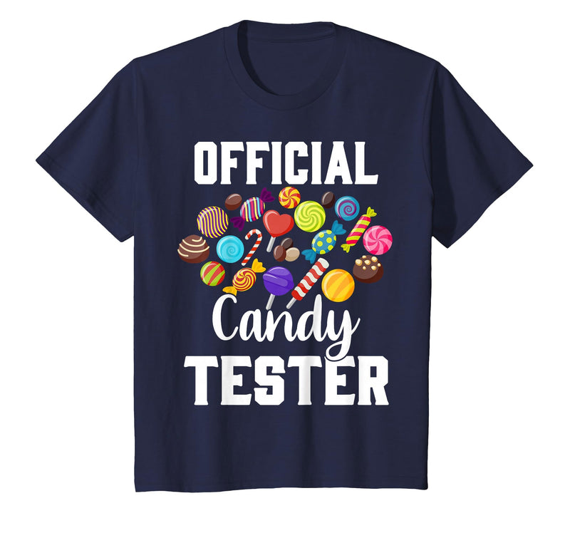 Candy Tester Sweets Lover Gifts & Apparel Official Candy Tester Halloween Costume Boys Girls Kids T-Shirt - Navy Blue