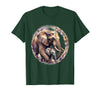 Mademark Elephant Love Gentle Trunk Embrace Wildlife Art T-Shirt - Men - Dark Green