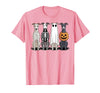 Funny Retro Italian Greyhound Dog Halloween Witch Spooky Ghost Italian Greyhound Pumpkin Halloween Skeleton T-Shirt - Pink