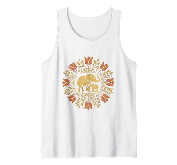Mademark Mother Elephant Nudging Newborn Calf Maternity Tank Top - Men - White