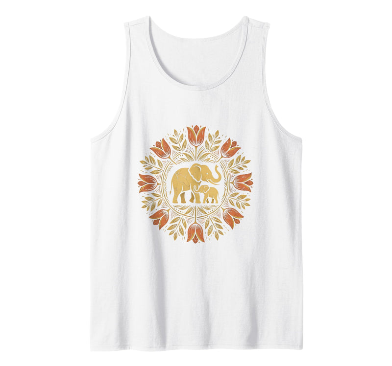 Mademark Mother Elephant Nudging Newborn Calf Maternity Tank Top - Men - White