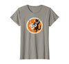 The Persnickety Owl Vintage Halloween Ephemera The Black Cat Magazine Halloween Cat Rabbit and Banjo T-Shirt - Slate Grey