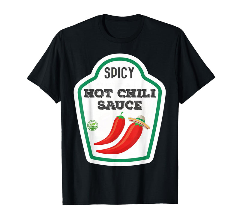 Lustige Essen & Sauce Fasching Kostüm Co. Chilli Sauce Costume Funny Fancy Dress Costumes for Men and Women T-Shirt - Black