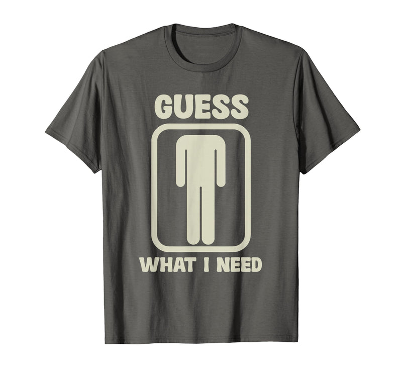 Humor Head Halloween Party Fun Guess What I Need Head Graphic T-Shirt - Asphalt Grey
