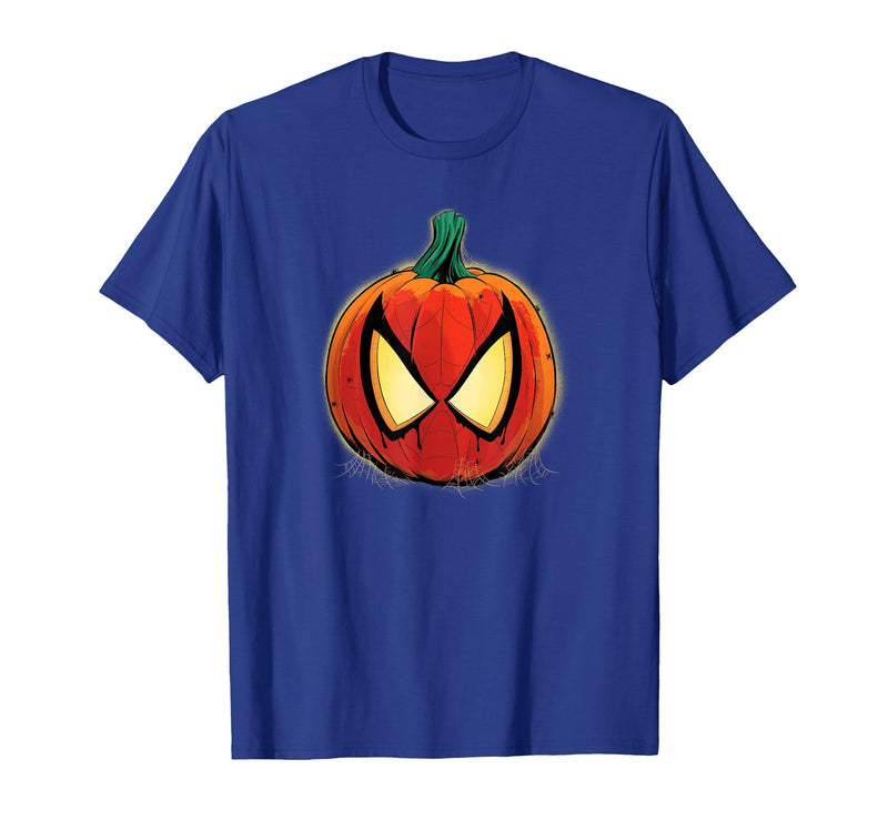 Marvel Spider-Man Halloween Spooky Pumpkin Jack-o'-Lantern T-Shirt - Royal Blue