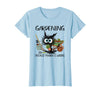 Black Cat Do Gardening Because Murder is Wrong T-Shirt - Baby Blue