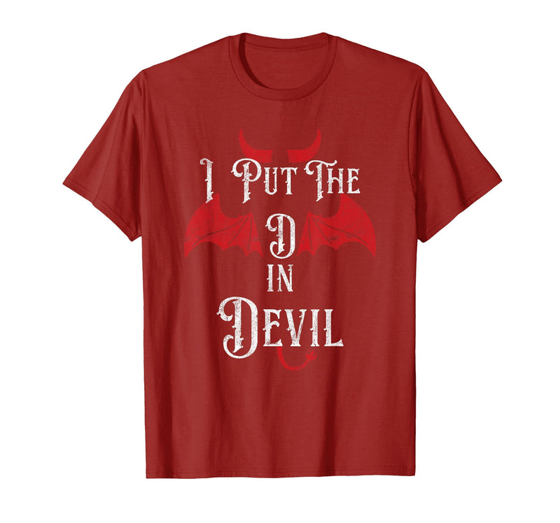 I Put the D in Devil Tees I Put the D in Devil Funny Halloween Matching Couple T-Shirt - Cranberry Red