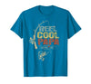 Cool Papa Fathers Day Fishing Gifts Funny Fisherman Vintage Reel Cool Papa T-Shirt - Sapphire Blue