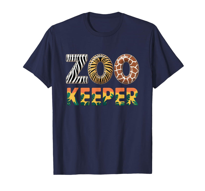 Zoo Keeper Costume Adult Party Safari Zookeeper Zoo Keeper Costume Adult Halloween Party Safari Zookeeper T-Shirt - Navy Blue