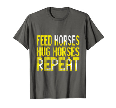 Mademark Feed Horses Hug Horses Repeat Riding Design T-Shirt - Men