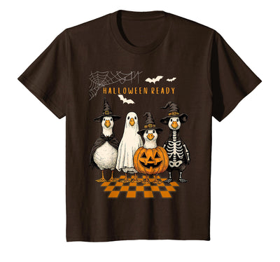 MTJ-Mushrooms Fun Halloween Ready Goose Artwork Funny Halloween Goose Costume Line-up Fall Humor T-Shirt