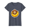 Mademark Monkey Eating Oversized Banana Slice Graphic T-Shirt - Women - Heather Blue