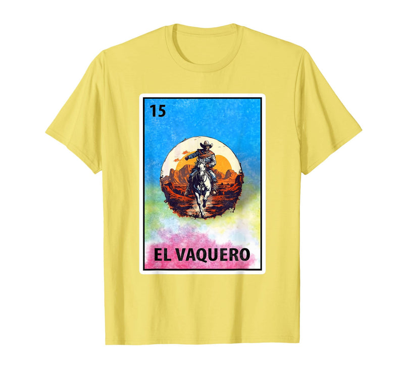 Cowboy Mexican Cards Mexican Bingo El Vaquero T-Shirt - Lemon Yellow
