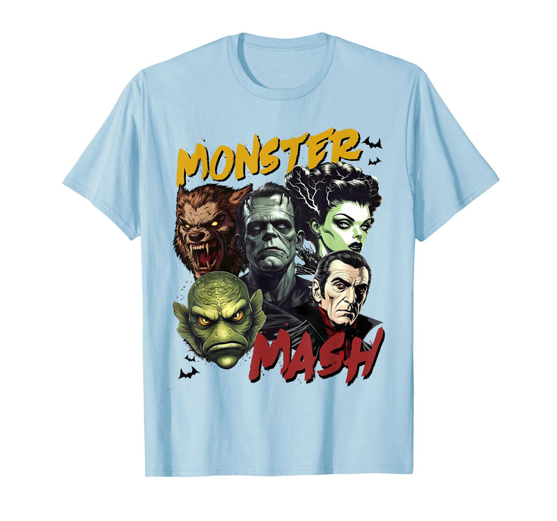 Monster Lover Halloween Season Women Men Kids Horror Scary Monster Lover Vampire Frankenstein Halloween T-Shirt - Baby Blue