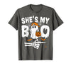 Funny Couples Halloween Matching Couple Outfits He's My Boo Matching Couple Halloween Couples She's My Boo T-Shirt - Asphalt