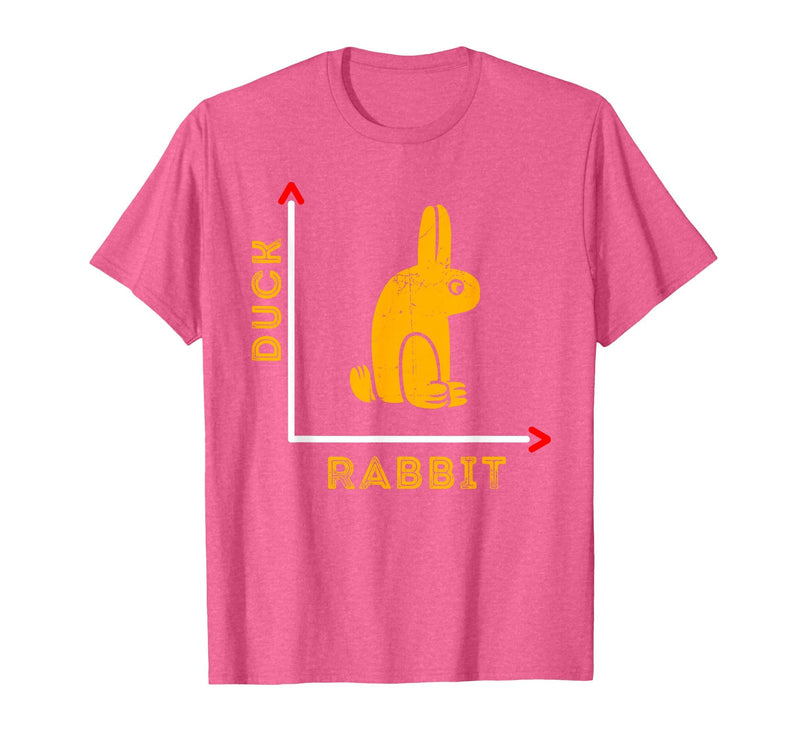 Wittgensteins Rabbit Duck Illusion Physics Nerd Math Geek T-Shirt in Pink Heather