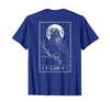 F-CAW-F Meme Raven Gothic Halloween Graphic Tees F-CAW-F Crow Tarot Card Funny Halloween Vintage On Back T-Shirt - Royal Blue