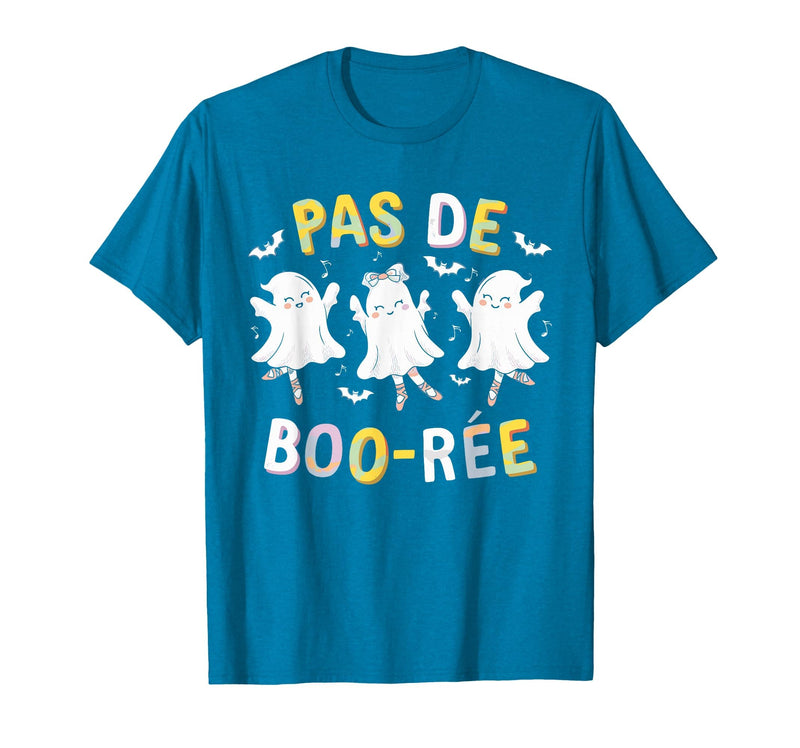 Ballet Ghost Halloween 2024 Spooky Dance Lover Pas de Boo-rée Ghost Ballet Dancer Halloween Dance Teacher T-Shirt - Sapphire