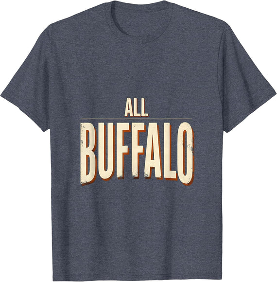 All Buffalo Vintage Retro State City Pride Souvenir Gift T-Shirt - Heather Blue