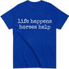 Nusyouc Life Happens Horses Help Equestrian T-Shirt Vintage Horse Lover T Shirt Tops - Sapphire Blue