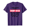 Trump Tees By Words For Wear Trump Voter Halloween But Head Wouldn't Fit Up My Ass Shirt T-Shirt - Purple