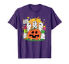 Funny Halloween gift tee Welcome Great Pumpkin Boo Witch Pumpkin Halloween T-Shirt - Purple