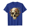 Mademark Elephant Skull Wildflower Bloom Graphic T-Shirt - Men - Royal Blue