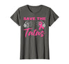 Amb Breast Cancer Awareness Month Warrior Survivor Save The Tatas Breast Cancer Pink Ribbon Skeleton Halloween T-Shirt -