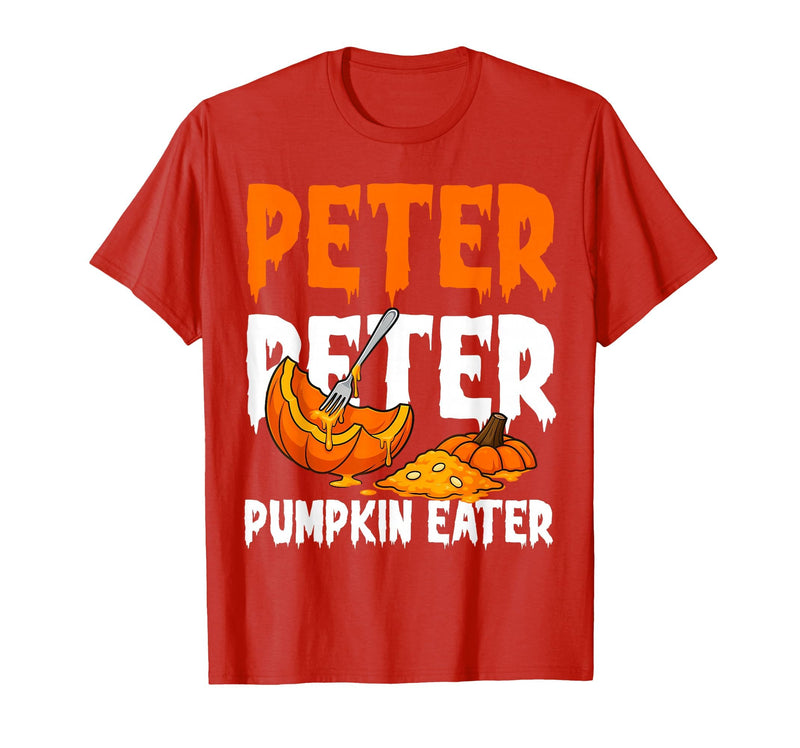 Halloween Matching Couple Shirts Women Men Funny Peter Pumpkin Eater Halloween Costume Men Boyfriend T-Shirt - Red