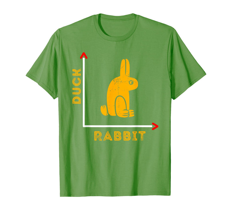 Wittgensteins Rabbit Duck Illusion Physics Nerd Math Geek T-Shirt in Grass Green
