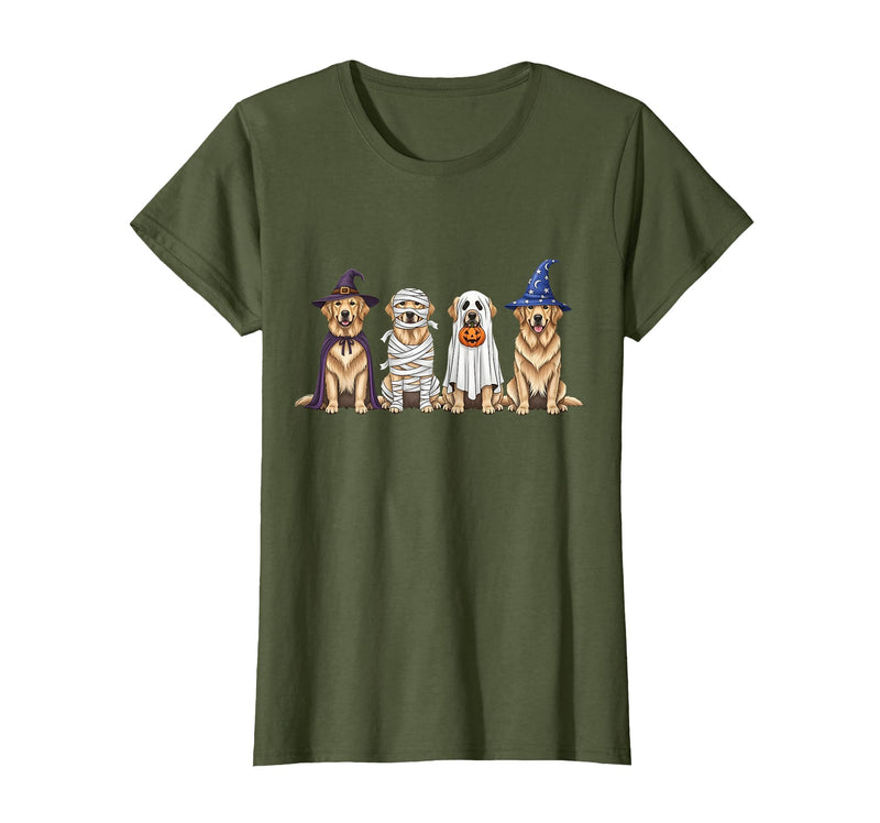 Spooky Golden Retriever Dogs Mummy Halloween Tee Golden Retriever Dog Witch Mummy Ghost Boo Costume Halloween T-Shirt -