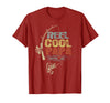 Cool Papa Fathers Day Fishing Gifts Funny Fisherman Vintage Reel Cool Papa T-Shirt - Cranberry Red