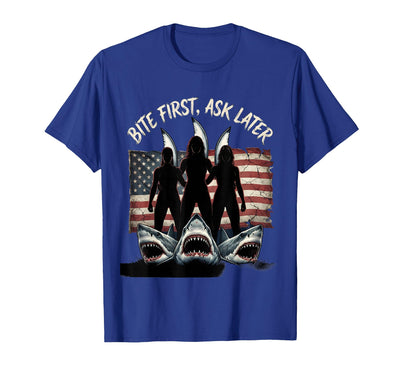 Bite First Ask Later Bold Shark Women Design T-Shirt