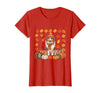 Shetland Sheepdog Sheltie Shop Sheltie Shetland Sheepdog Pumpkins Fall Leaves Halloween T-Shirt - Red