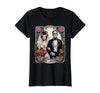 The Lovers Tarot Card Spooky Halloween Women Men The Monster Frankenstein and Bride The Lovers Tarot Card T-Shirt - Black