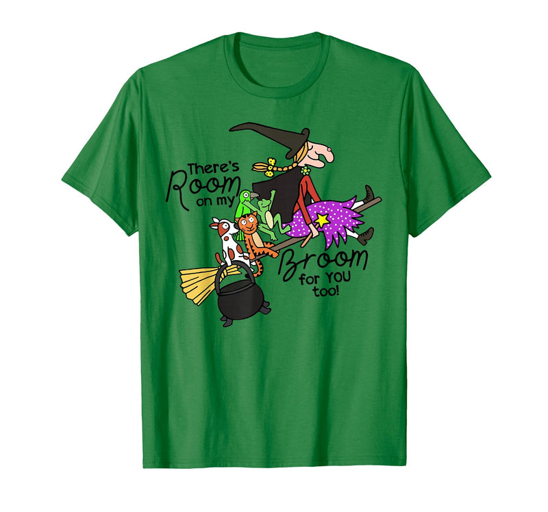 Funny Teacher Witch Tee Shirt There's Room On My Broom for You Too Teacher T-Shirt - Kelly Green
