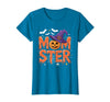Mom-ster Halloween Funny Witch Hat Pumpkin Mom Momster Mom Mommy Matching Family Halloween Costume Women T-Shirt - Sapphire