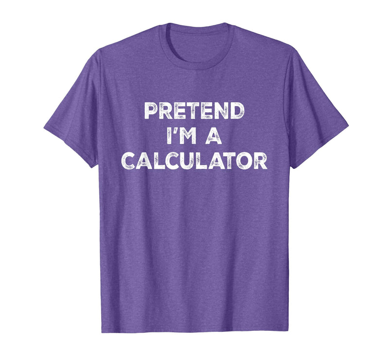 Funny Costume Party Halloween Tees by T&T Pretend I'm A Calculator Lazy Halloween Costume T-Shirt - Purple Heather