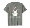 Cute Bunny Grandma Rabbit Grandmother T-Shirt in Olive Heather