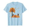 Funny German Shepherd Thanksgiving Halloween German Shepherd Autumn Leaf Fall Dog Thanksgiving Halloween T-Shirt - Baby Blue