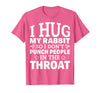 I Hug My Rabbit I Easter Bunny Design Lionhead Rabbit T-Shirt in Pink Heather