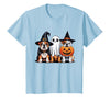English Bulldog Halloween Funny Dog Lover Pumpkin Witch T-Shirt - Baby Blue