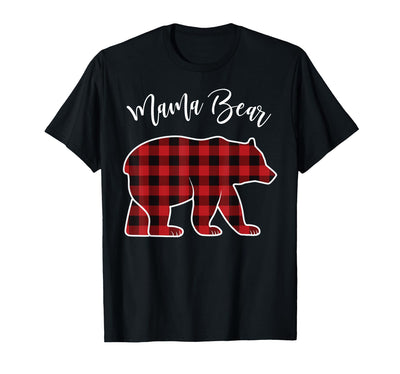 Mama Bear Buffalo Plaid Christmas T-Shirt