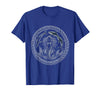 Mademark Mermaid and Circling Sharks Ocean Art Design T-Shirt - Royal Blue