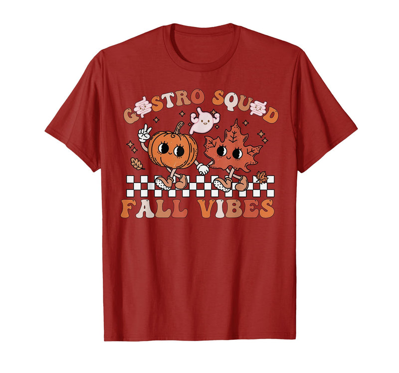 Gastro Squad Halloween Fall Endoscopy Nurse Gastro Squad Halloween Fall Vibes Gastro Crew Endoscopy T-Shirt - Cranberry Red