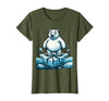 Mademark Polar Bear on Cracking Ice Floe Illustration T-Shirt - Olive Green