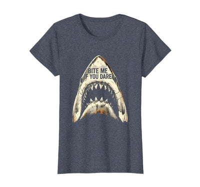 Bite Me If You Dare Bold Shark Women Design T-Shirt