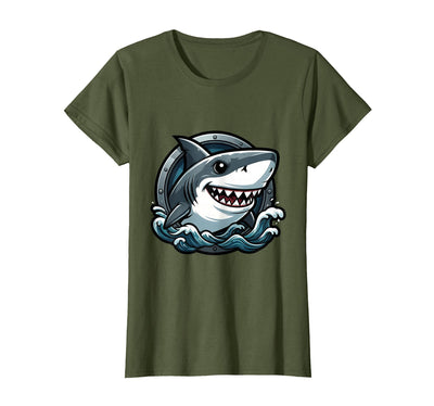 Kids Shark Ocean Waves Graphic Tee T-Shirt