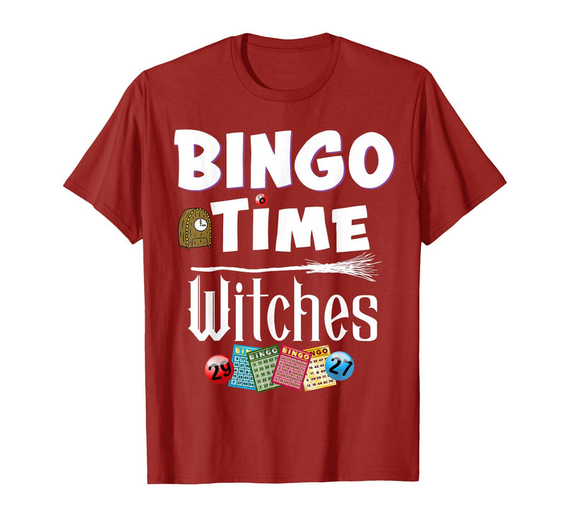 Bingo Time Witches Halloween Bingo Player Novelty Halloween Bingo Time Witches Funny Women Bingo Player T-Shirt - Cranberry