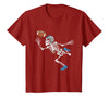 Halloween Shirts Women Men Kids Football Skeleton Halloween Player Catcher Mens Boys Kids T-Shirt - Cranberry Red